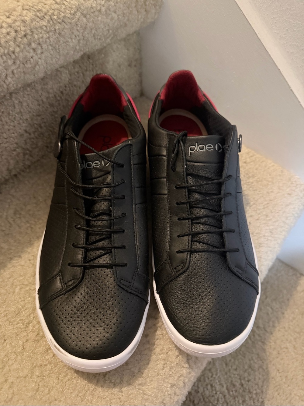 Plae Mulberry Black Leather Casual Sneakers Men’s 10 EU 43 Low Top Minimalist
